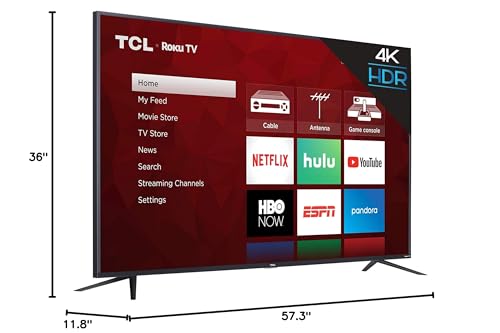 2019 TCL 50" 4K Smart TV: Roku Built-in, UHD, LED Display
