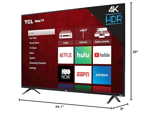 TCL 50" 4K UHD Smart TV | Roku, 2019 Model, LED Display