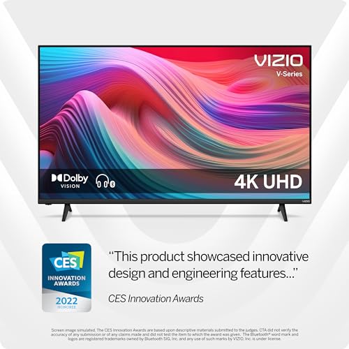 VIZIO 65-Inch V-Series 4K UHD LED Smart TV with Voice Remote, Dolby Vision, HDR10+, Alexa Compatibility, V655-J09, 2022 Model