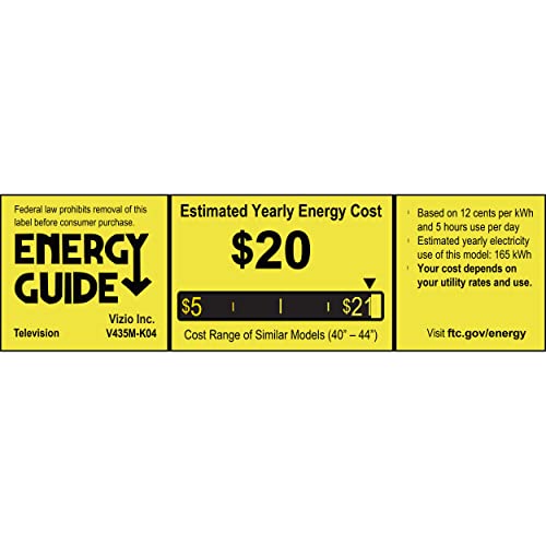 VIZIO 43-inch V-Series 4K LED HDR Smart TV w/Dolby Vision, WiFi 6E, Bluetooth Headphone Capable, AMD FreeSync & Alexa Compatibility, V435M-K04, 2023 Model