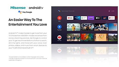 Hisense 32" A4 Series HD Smart Android TV – DTS Virtual X, Game/Sports Modes, Chromecast & Alexa (2022)