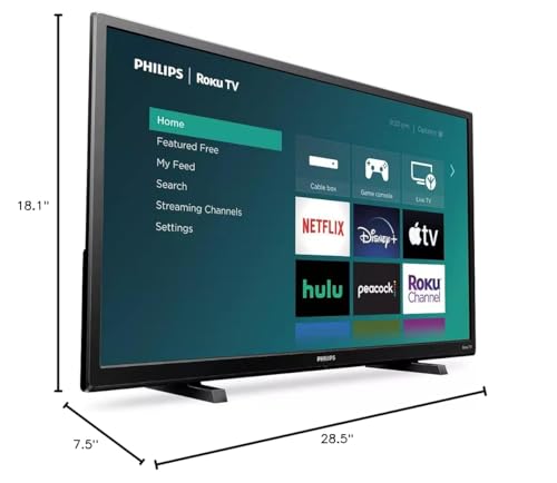 Philips 32" 720p HD LCD Smart TV, Google Assistant, HDMI, Renewed