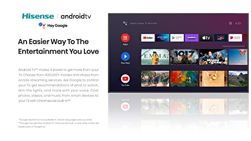 Hisense 40" A4 Series FHD Smart Android TV – DTS Virtual X, Game/Sports Modes, Chromecast & Alexa (2022)