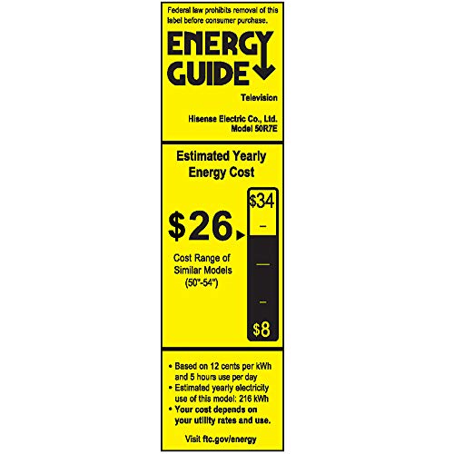 Hisense 50" R7E 4K Roku Smart LED TV: HDR, Motion Rate 120, Alexa, 2019 Model