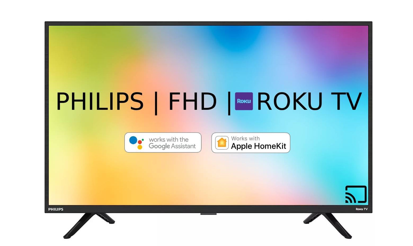 Philips 32" FHD 1080p Roku Smart TV, Alexa, Google Home, Renewed