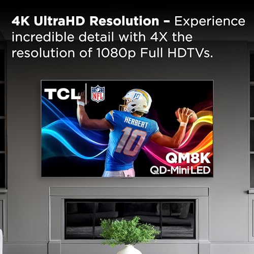 TCL 75" QM8K QD-Mini LED 4K TV | 144Hz, 288Hz VRR, Google TV (2025)