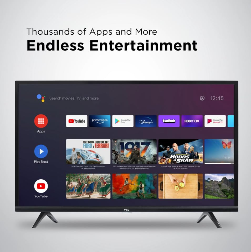 Renewed TCL 40" FHD Android TV + Wall Mount | Alexa & Google