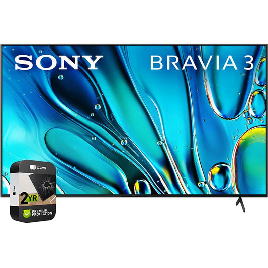 Sony K43S30 BRAVIA 3 43" 4K HDR Smart LED TV (2024) Bundle with 2-Year CPS Enhanced Protection