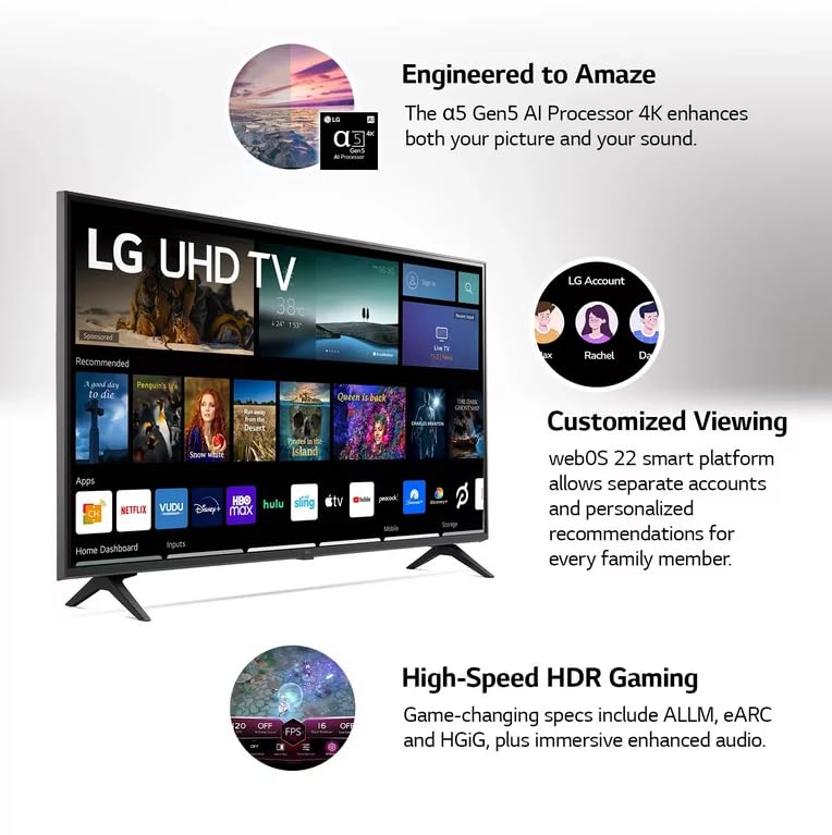 LG 55" UQ7070Z 4K UHD Smart LED TV – HDR10, AI Processor, Game Optimizer & Alexa/Google (Renewed)