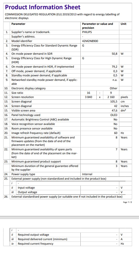 Philips 42" 42M2N8900 OLED Monitor, 106.6cm, W128229843