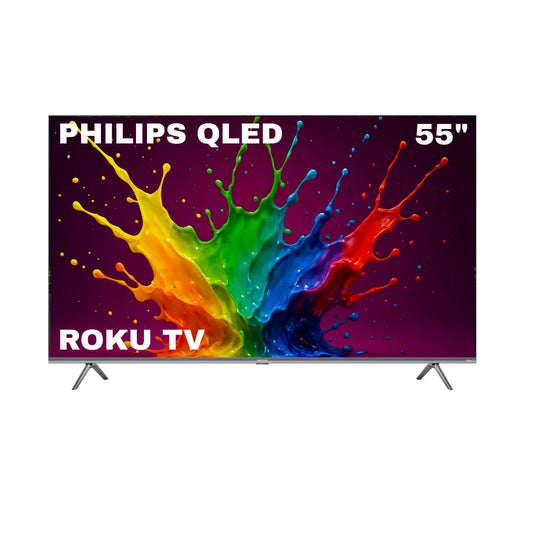 Philips 55" 4K QLED Smart TV, Dolby Vision, Alexa, Renewed