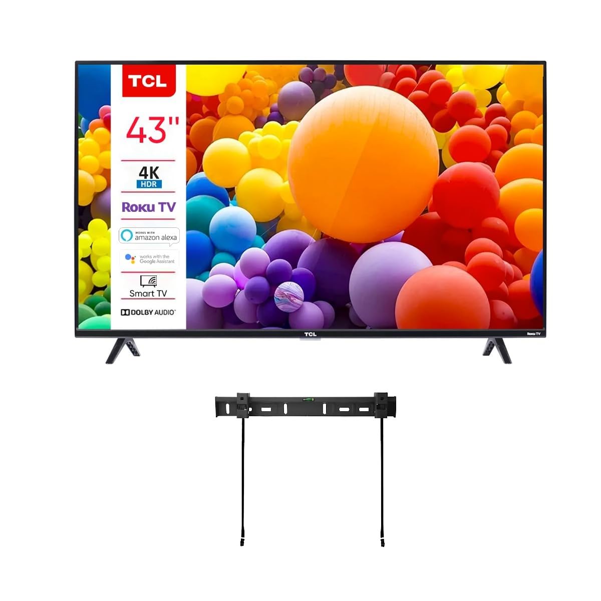 Renewed TCL 43" 4K Roku TV | Dual-Band WiFi & Alexa Compatible