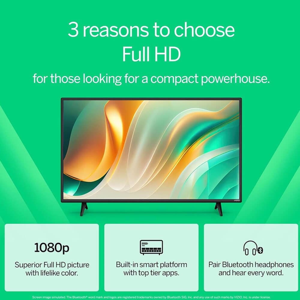 Vizio D32F-G D-Series 32-inch Class 1080p LED LCD Smart Full-Array LED LCD TV (2019 Model) (Renewed)