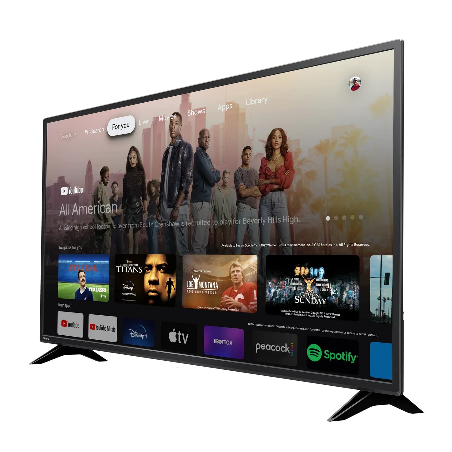 Philips 55" 4K UHD Smart LED TV HDR with Game Mode, Chromecast & Bluetooth (Renewed)