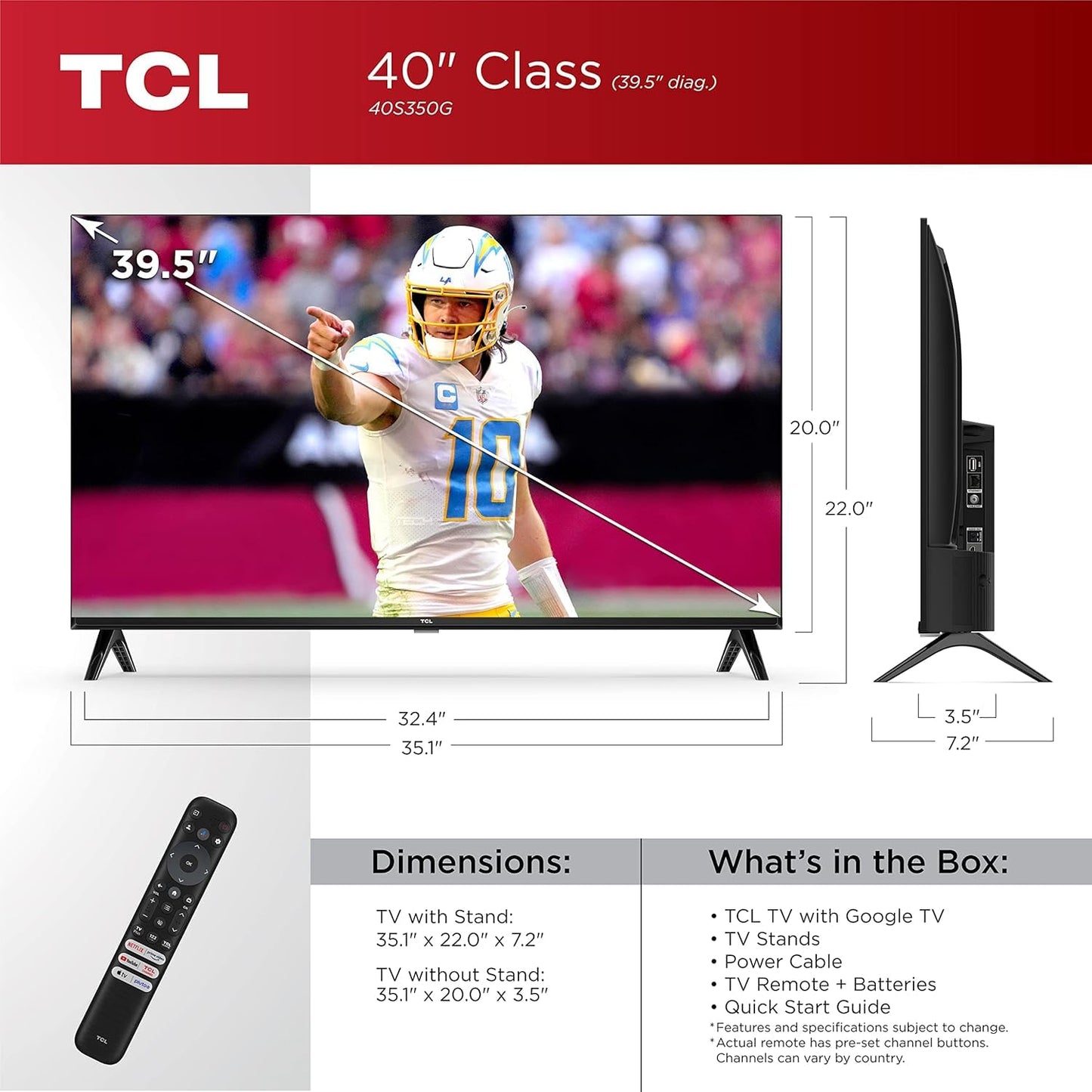 TCL 32" FHD Google TV Bundle: 1YR Protection & Accessories