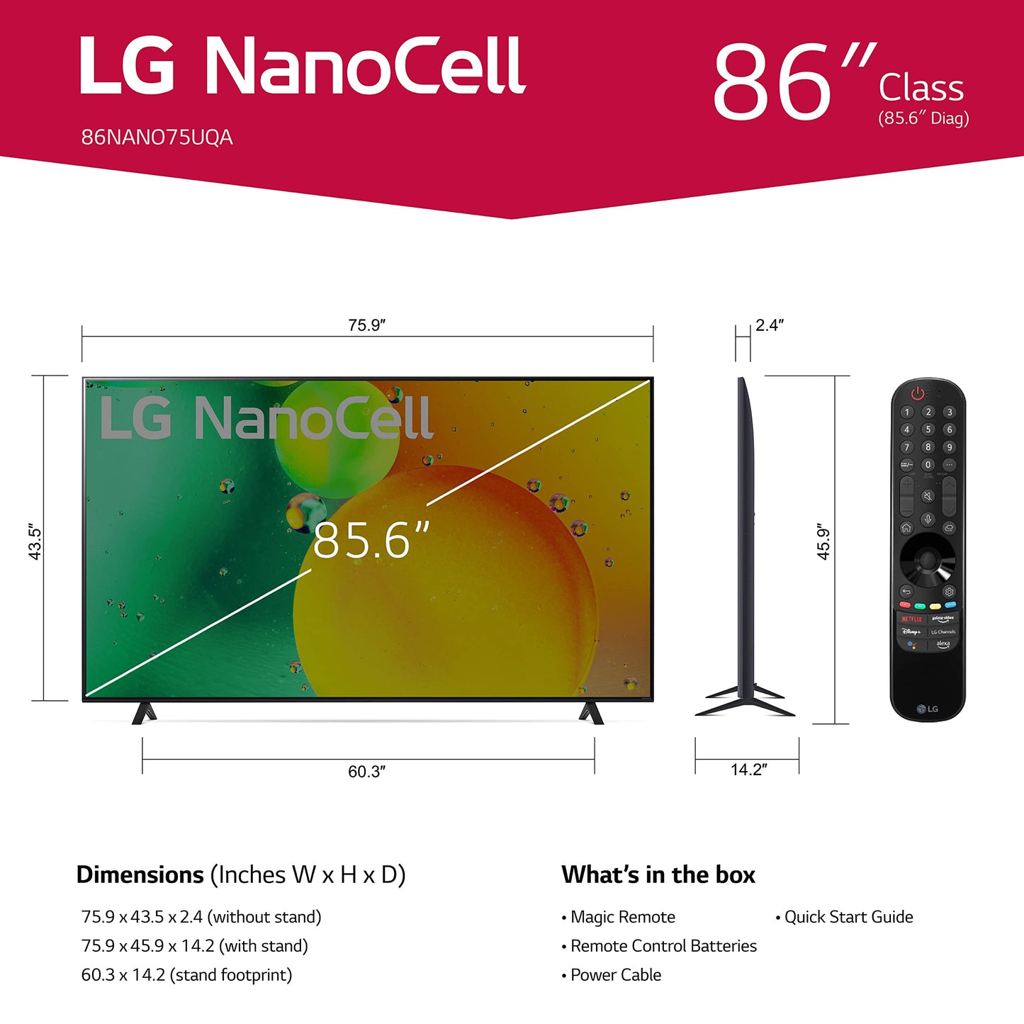 LG 86" Nano75 4K Smart TV w/ Alexa Built-in | 4K UHD