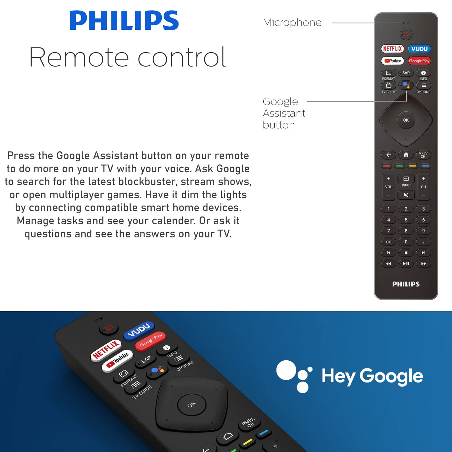 Philips 55" 4K UHD Android Smart TV – HDR10, Voice Remote, Chromecast & Google Assistant