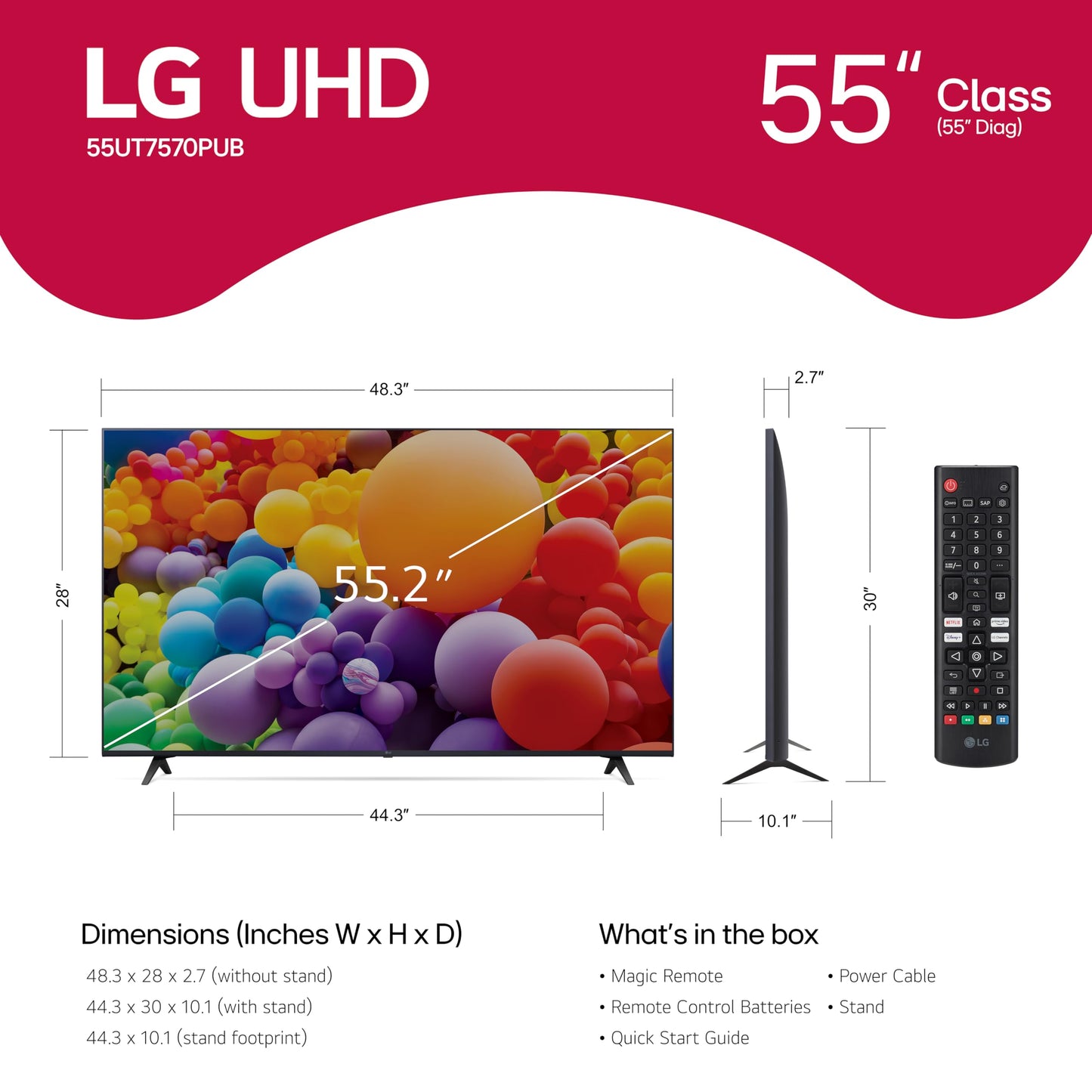LG 55" UT75 4K Smart TV w/ Alexa Built-in & AI Processor (2024)