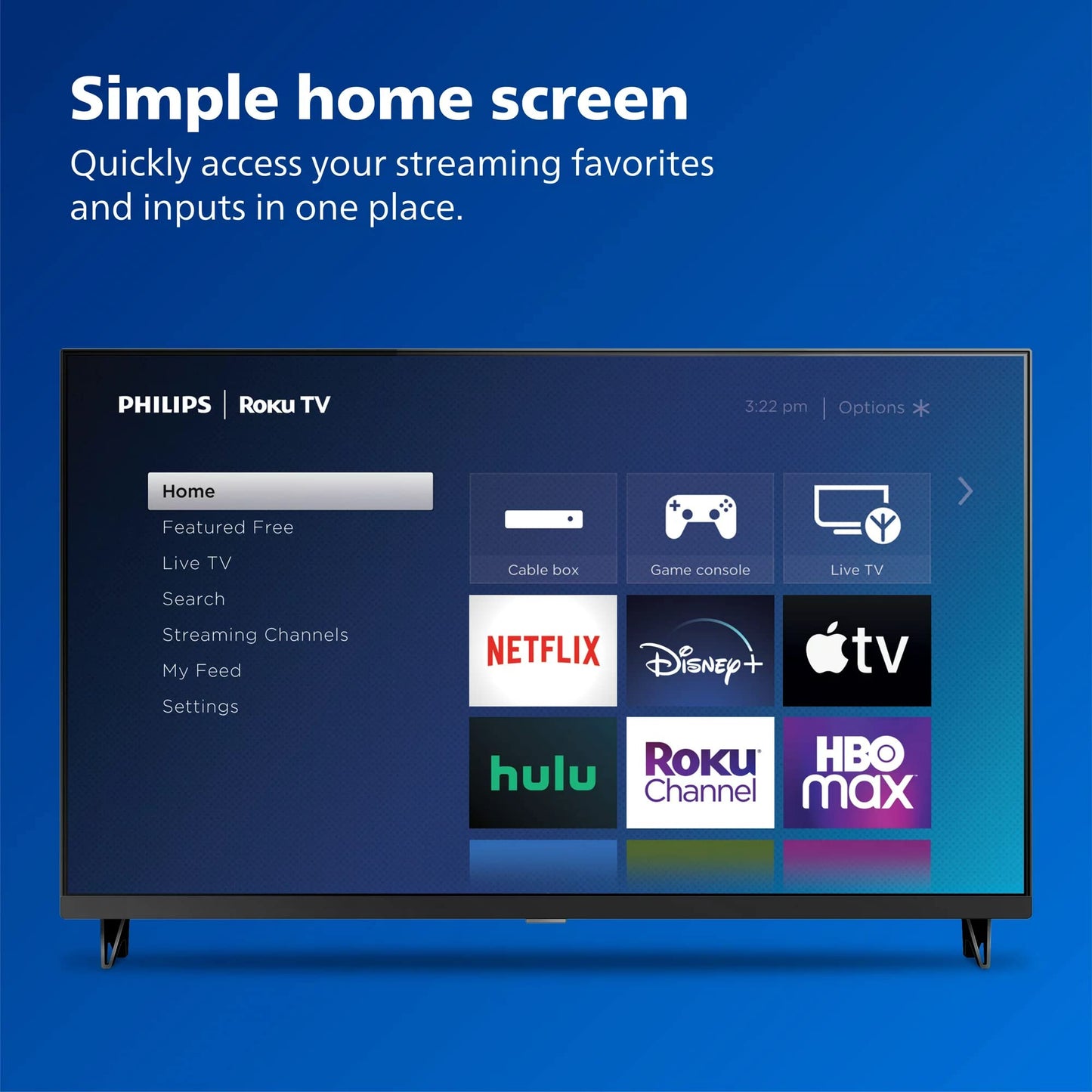Philips 40" Full HD Roku Smart TV – 1080p, Voice Control, Airplay & 300+ Free Channels