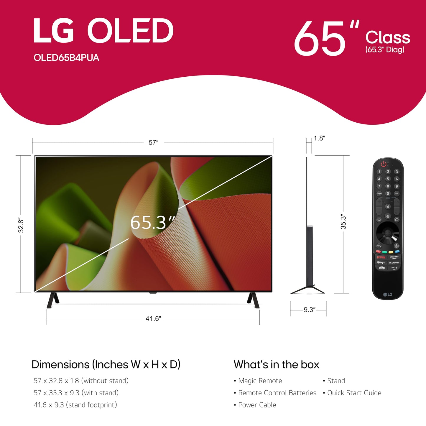 LG 65" B4 OLED 4K Smart TV w/ AI Processor & Alexa Built-in (2024)