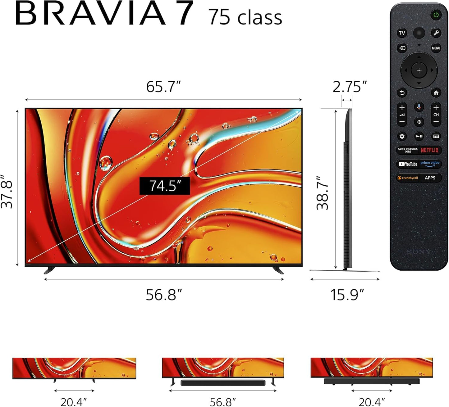 Sony 85" BRAVIA 7 4K HDR Mini LED QLED Smart Google TV – Dolby Vision, PS5 Features & 2-Year CPS Protection
