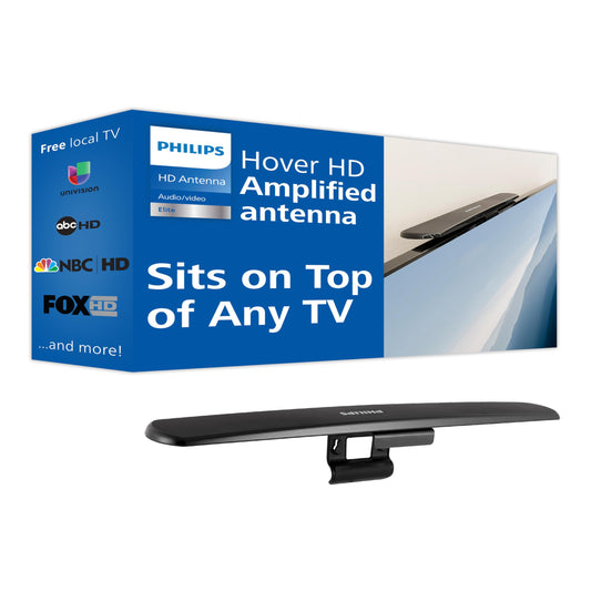 Philips Hover Amplified HD TV Antenna, Long Range, 4K, VHF/UHF