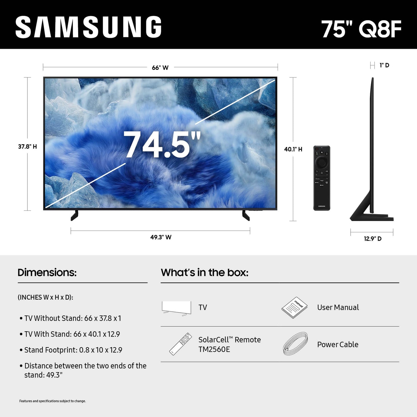 Samsung 75-Inch Class QLED Q8F 4K UHD Smart TV (2025 Model) Q4 AI Processor, 100% Color Volume with Quantum Dot, AirSlim Design, Endless Free Content, Samsung Vision AI, Alexa Built-in