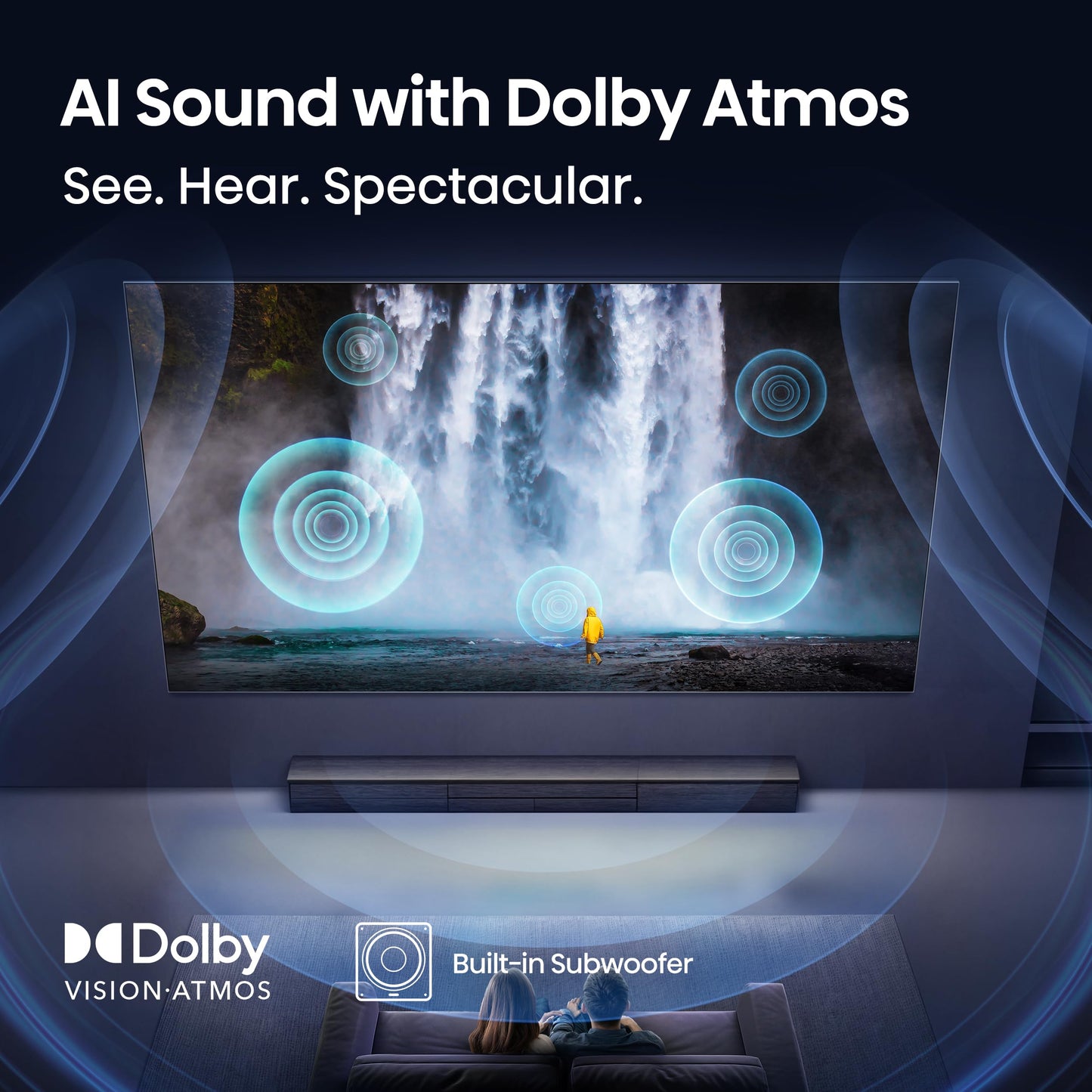 Hisense 100" Class U6 Series Mini-LED 4K UHD Smart Fire TV (100U65QF, 2025 Model) - QLED, Native 144Hz, HDR10+, Dolby Vision IQ, Dolby Atmos, Game Mode Pro, ALLM, Alexa Built in, Black