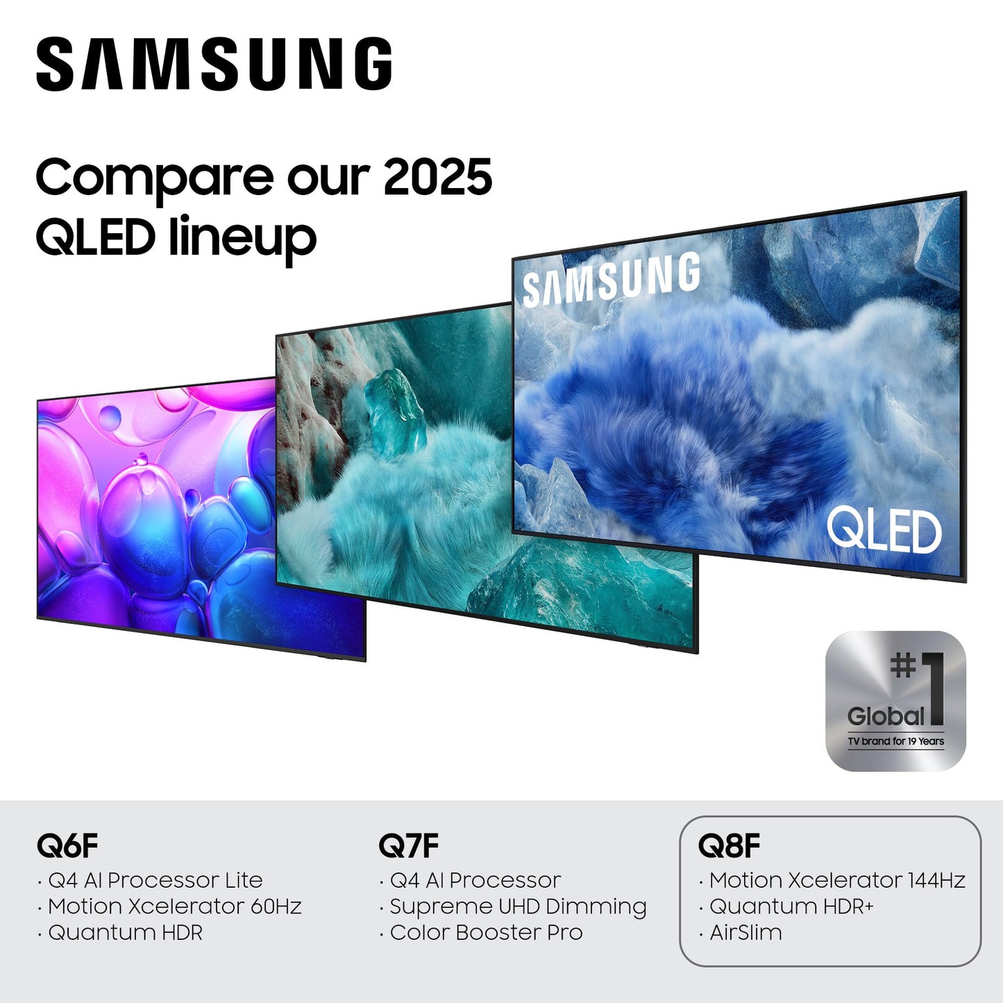 Samsung 75-Inch Class QLED Q8F 4K UHD Smart TV (2025 Model) Q4 AI Processor, 100% Color Volume with Quantum Dot, AirSlim Design, Endless Free Content, Samsung Vision AI, Alexa Built-in