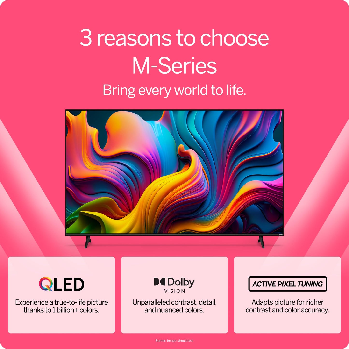 VIZIO 55-Inch M-Series 4K QLED HDR Smart TV with Voice Remote, Dolby Vision, HDR10+, Alexa Compatibility, VRR with AMD FreeSync, M55Q6-J01, 2022 Model