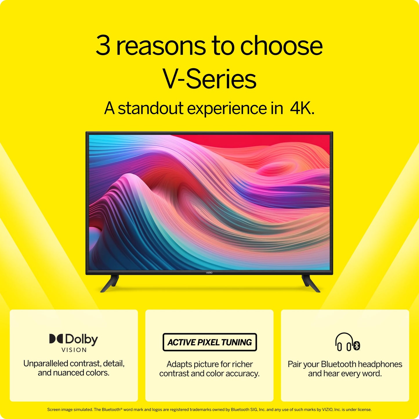 VIZIO 65-Inch V-Series 4K UHD LED Smart TV with Voice Remote, Dolby Vision, HDR10+, Alexa Compatibility, V655-J09, 2022 Model
