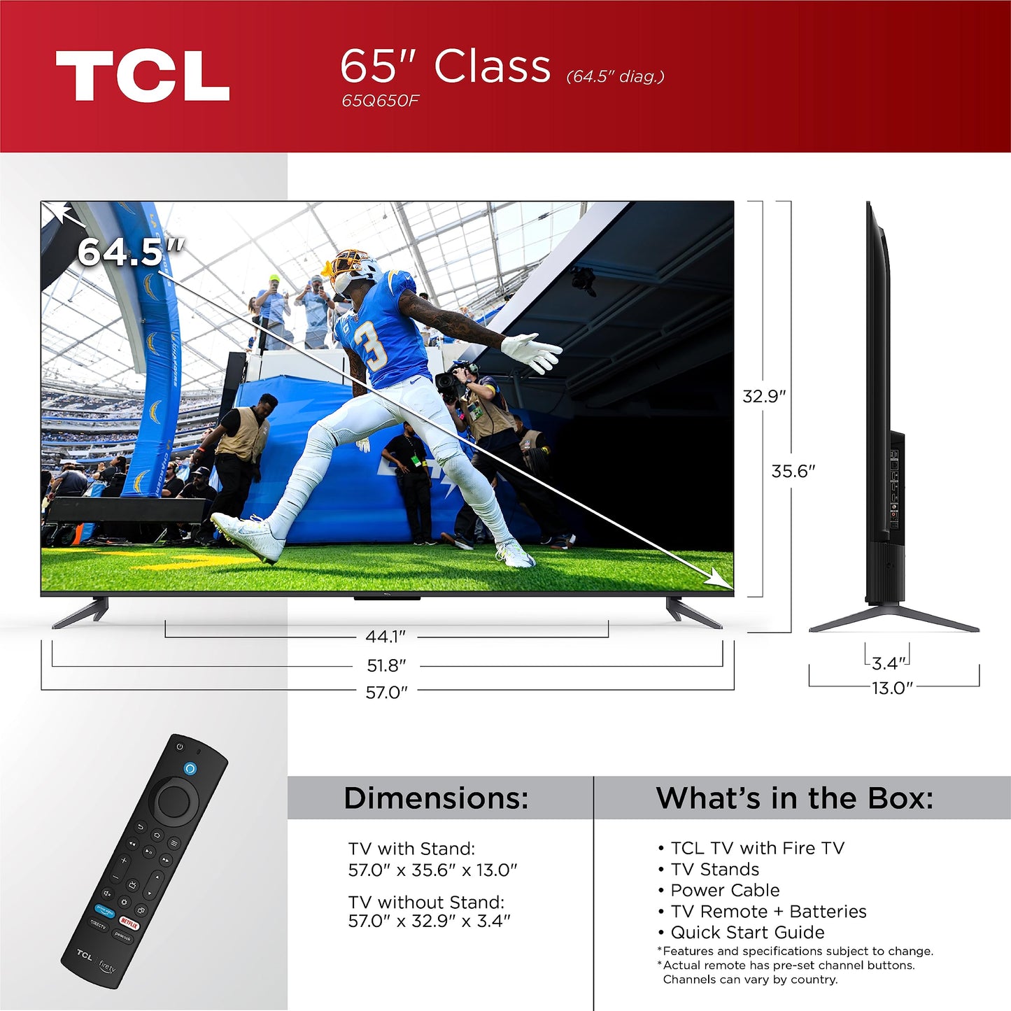 TCL 65" Q6 QLED 4K TV w/ Fire TV, Dolby Vision & Atmos (2023)