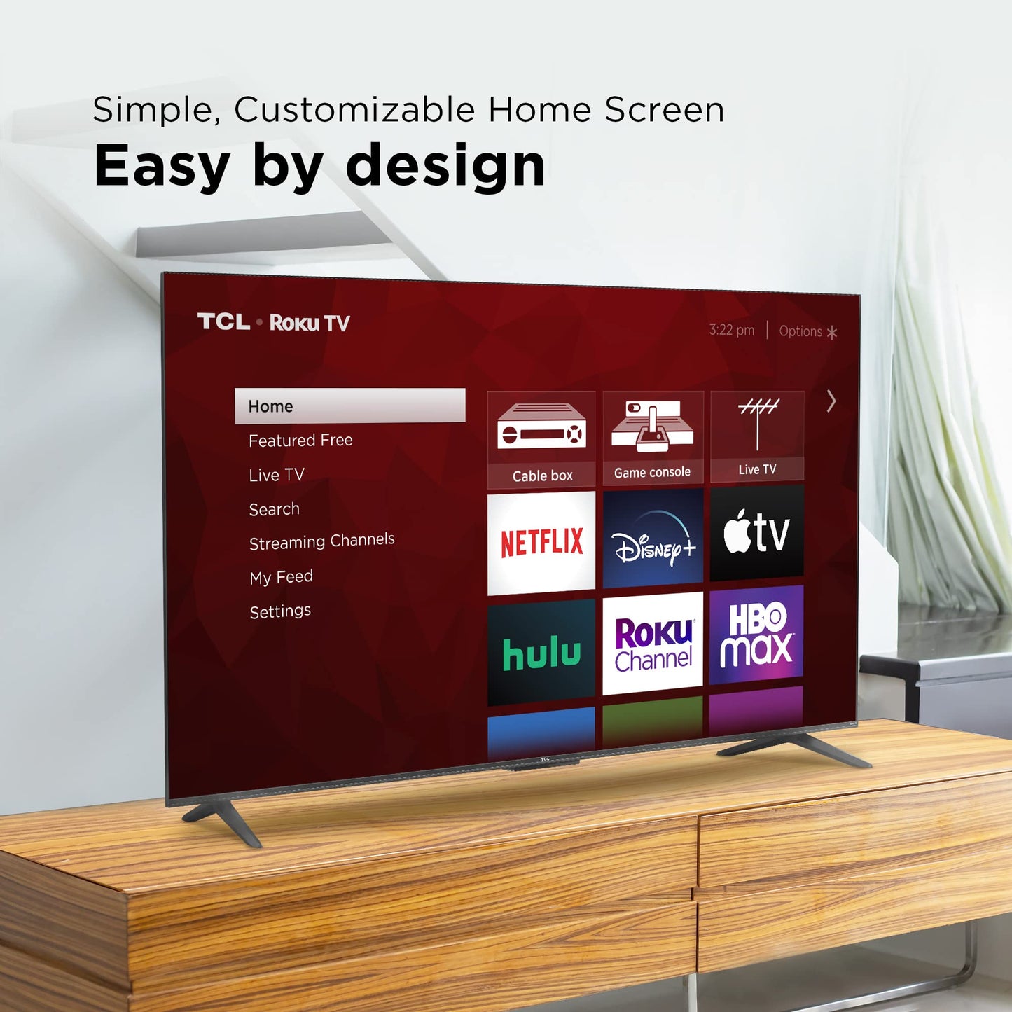 TCL 50" 4K UHD Smart TV | Roku, HDR, 2022 Model, Black