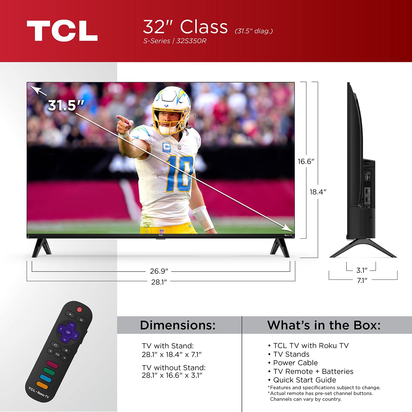 TCL 32" S3 FHD Smart TV | Roku, Alexa & Google Compatible, 2023