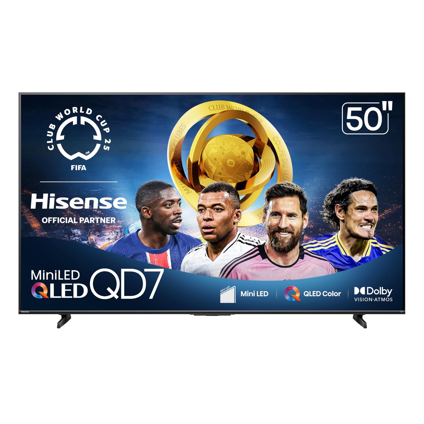 Hisense 50" Class QD7 Series Mini-LED 4K UHD Smart Fire TV (50QD7QF, 2025 Model) - QLED, HDR10+, Dolby Vision, Dolby Atmos, Game Mode Plus, ALLM, Alexa Built in with Voice Remote, Streaming TV, Black