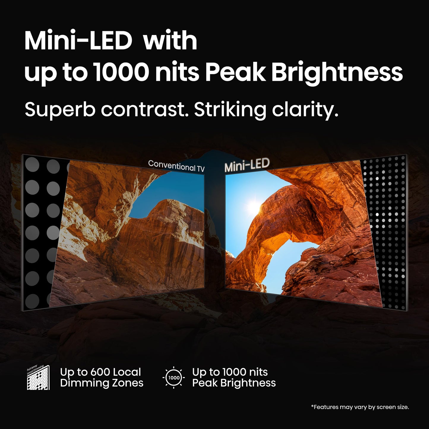 Hisense 75" Class U6 Series Mini-LED 4K UHD Smart Fire TV (75U65QF, 2025 Model) - QLED, Native 144Hz, HDR10+, Dolby Vision IQ, Dolby Atmos, Game Mode Pro, ALLM, Alexa Built in, Black