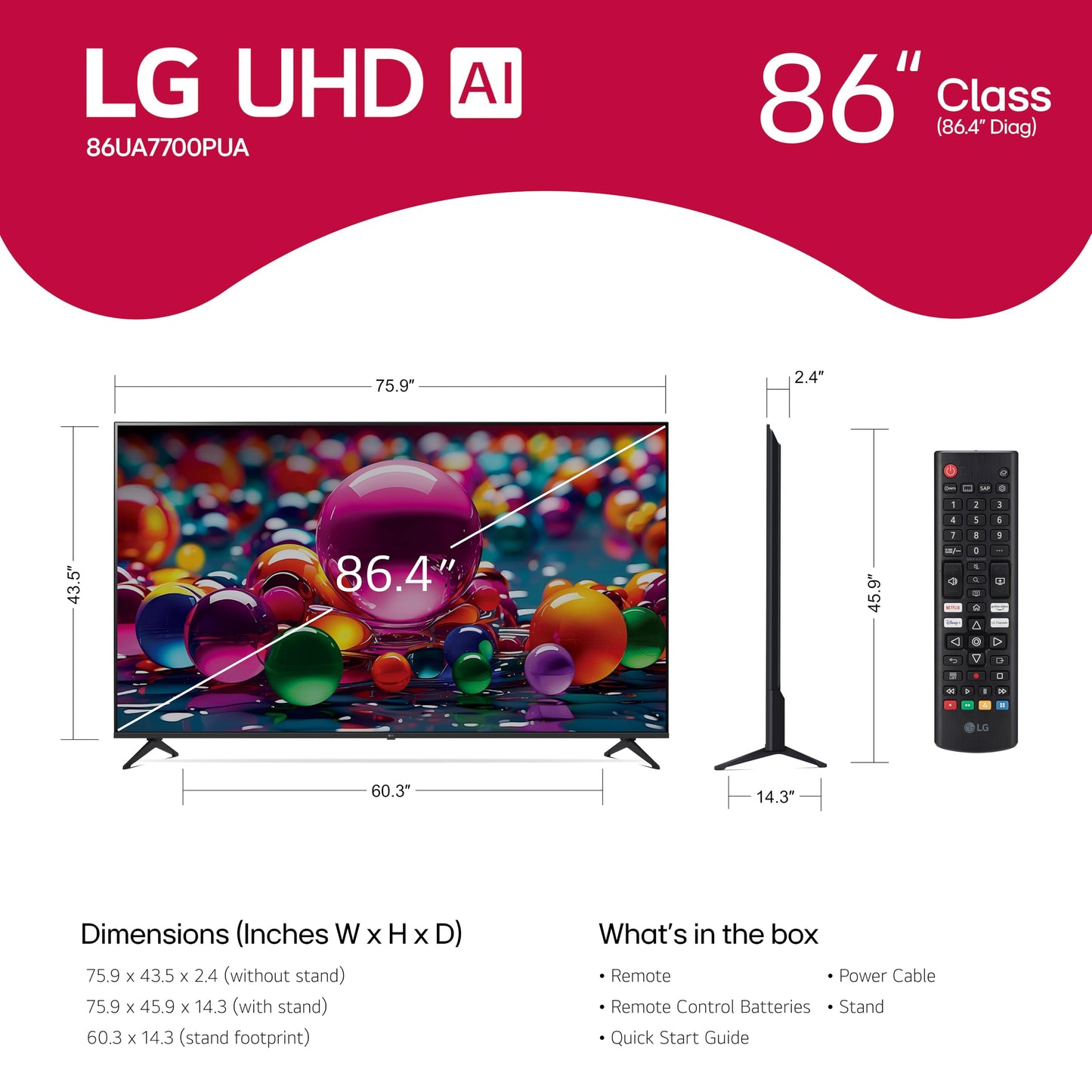 LG 86" 4K UHD Smart TV w/ AI Sound & 4K Upscaling | Alexa (2025)