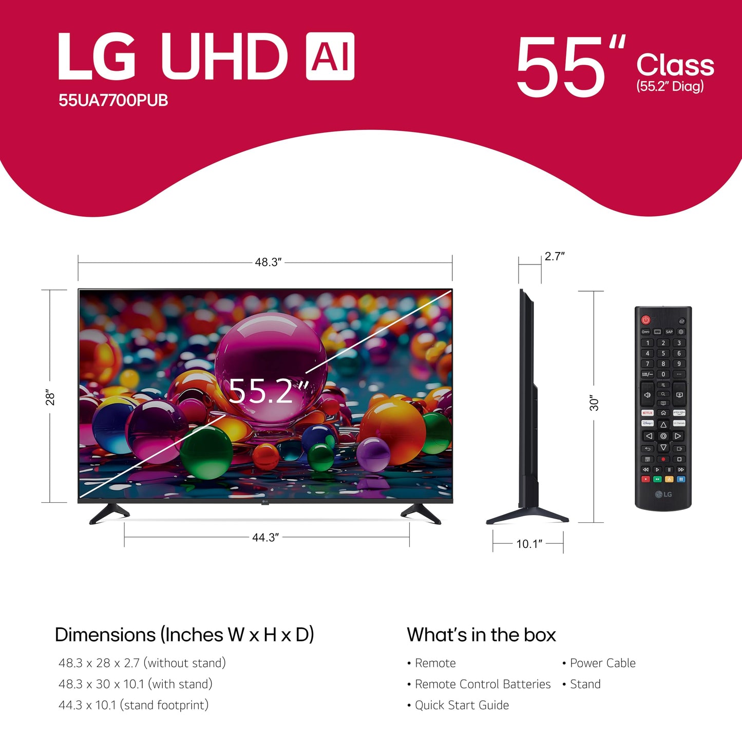 LG 55" 4K UHD Smart TV w/ AI Sound Pro & 4K Upscaling (2025)