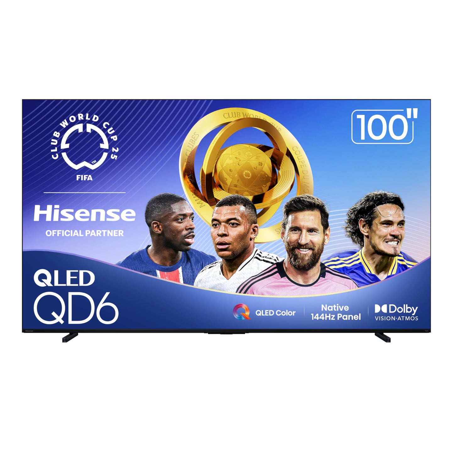Hisense 100" Class QD6 Series (100QD6QF, 2025 Model) QLED 4K UHD Smart Fire TV, 144Hz, Voice Remote with Alexa, Dolby Vision, Dolby Atmos, Motion Rate 240, HDR 10+, Game Mode Pro, MEMC, VRR, ALLM